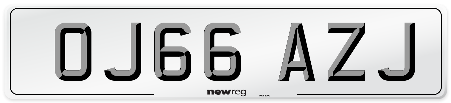 OJ66 AZJ Number Plate from New Reg